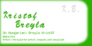 kristof breyla business card